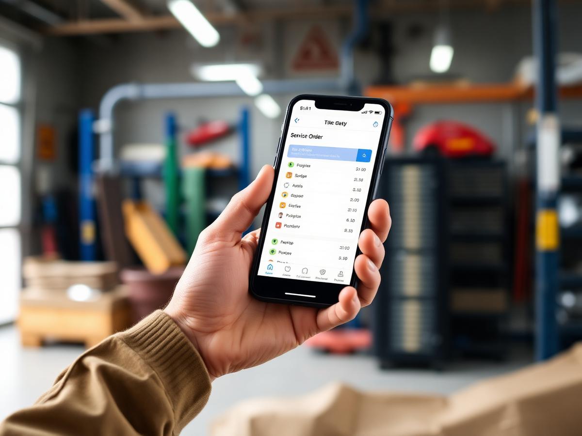Cliente acompanhando a ordem de serviço pelo celular